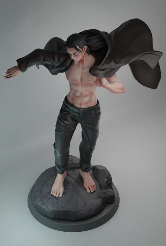 Eren Yeager Wearing Jacket STL | Attack on Titan | 3D Printable Figure | Anime Fan Art